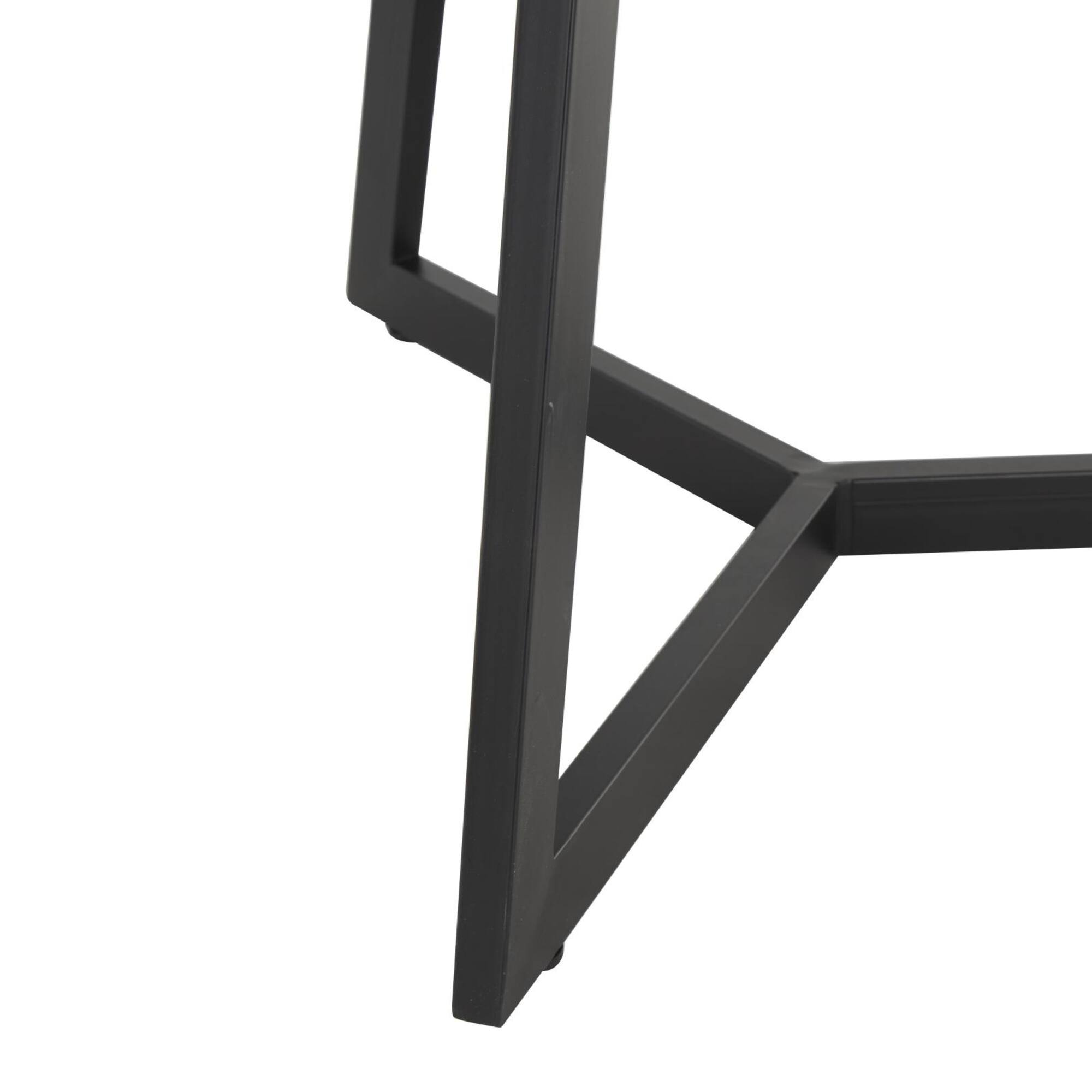 21.5" Black Teak Wood Handmade Live Edge Accent Table with Black Metal Base